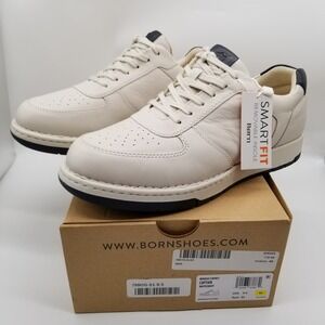 Born Captain Combo Leather Sneakers Men Sz 9.5 White Low Top Casual City Lace Up